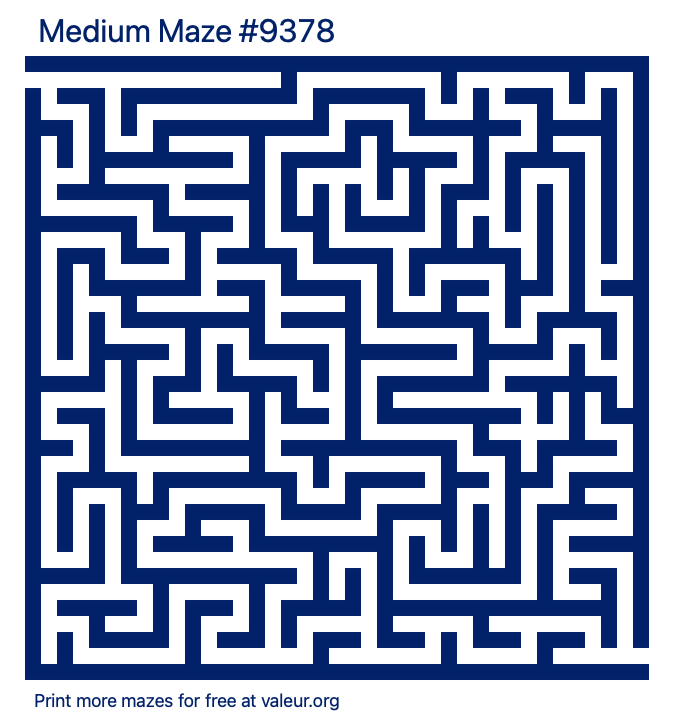 Free Printable Medium Maze number 9378