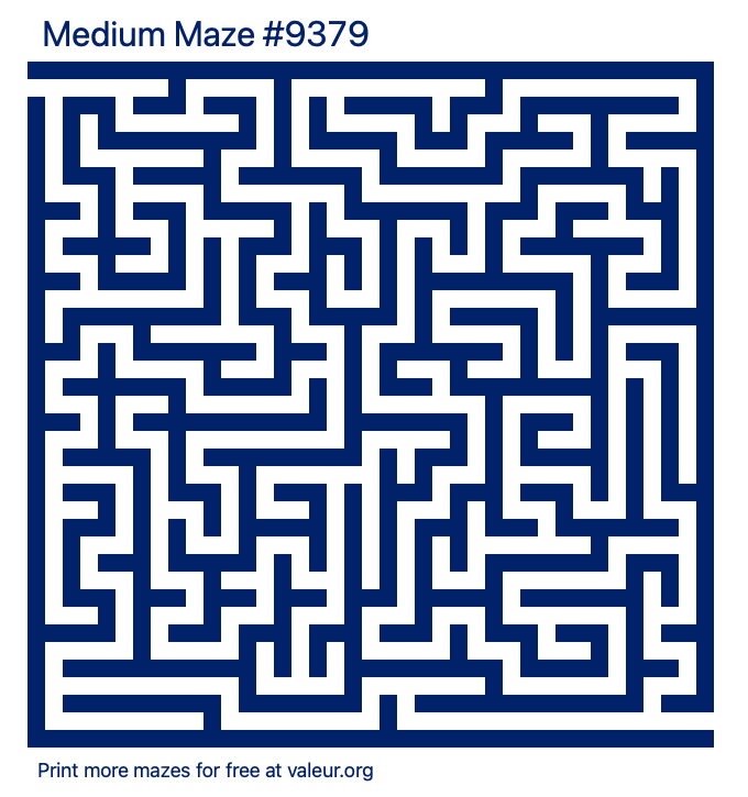 Free Printable Medium Maze number 9379