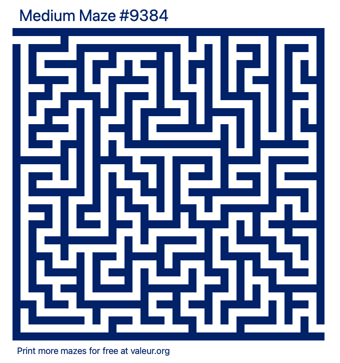 Free Printable Medium Maze number 9384