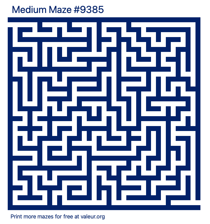 Free Printable Medium Maze number 9385