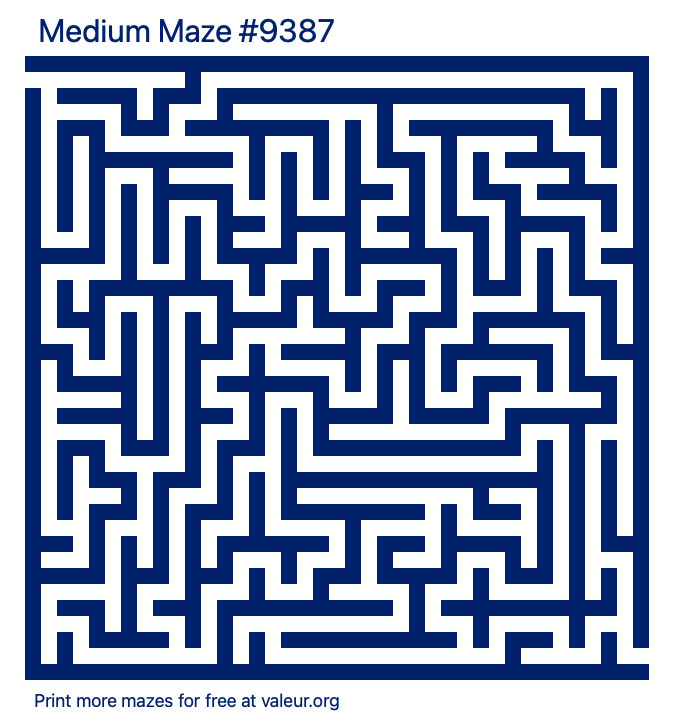 Free Printable Medium Maze number 9387
