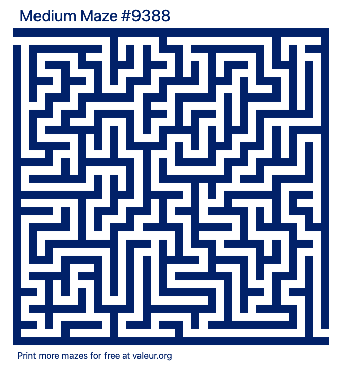 Free Printable Medium Maze number 9388