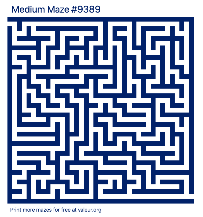 Free Printable Medium Maze number 9389