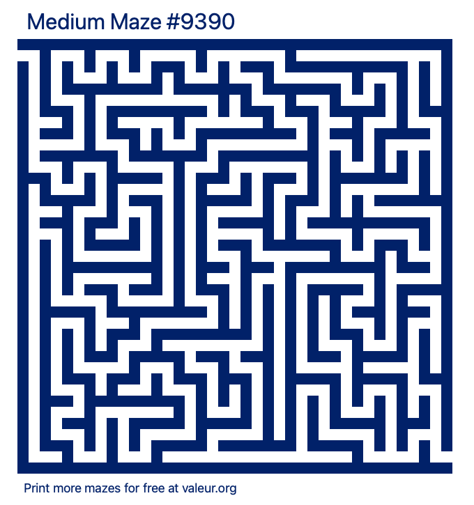 Free Printable Medium Maze number 9390
