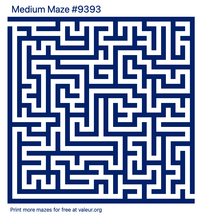Free Printable Medium Maze number 9393