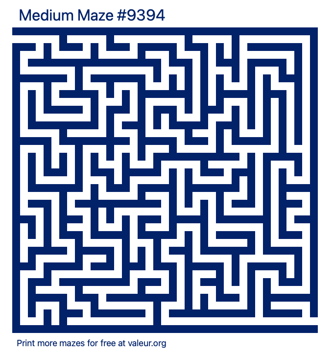 Free Printable Medium Maze number 9394