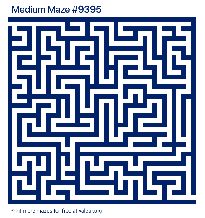 Free Printable Medium Maze number 9395