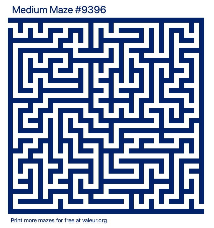 Free Printable Medium Maze number 9396