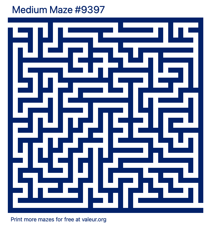 Free Printable Medium Maze number 9397
