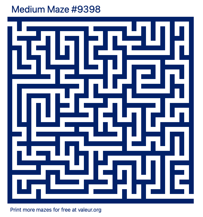 Free Printable Medium Maze number 9398