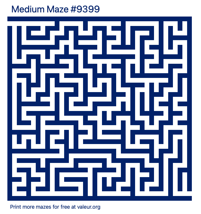 Free Printable Medium Maze number 9399