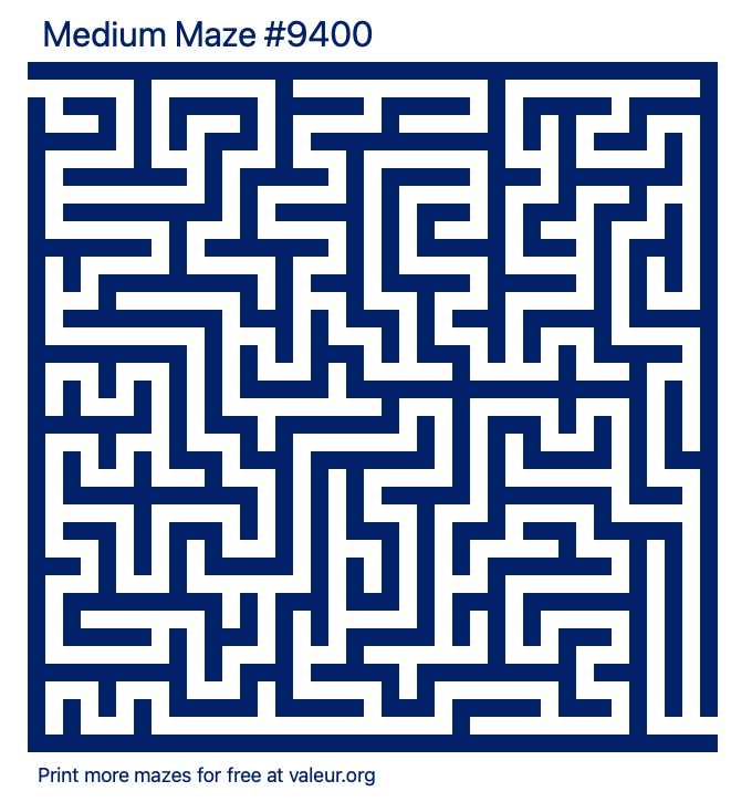 Free Printable Medium Maze number 9400
