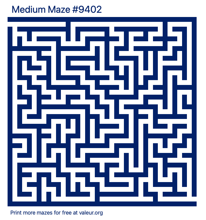 Free Printable Medium Maze number 9402