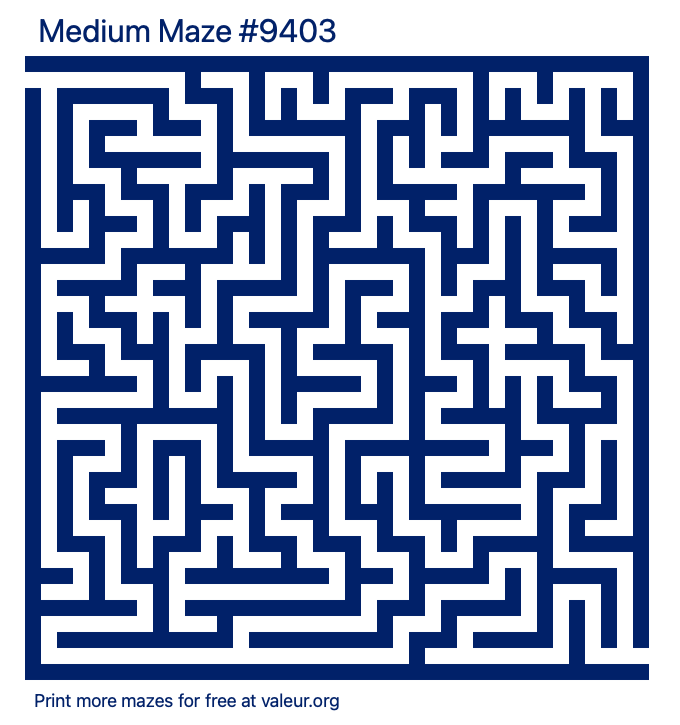 Free Printable Medium Maze number 9403