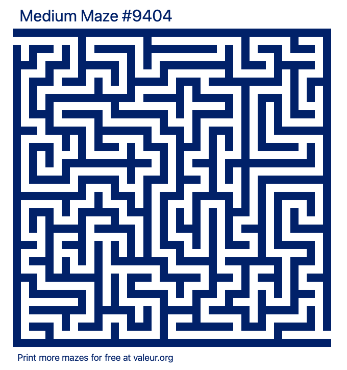 Free Printable Medium Maze number 9404