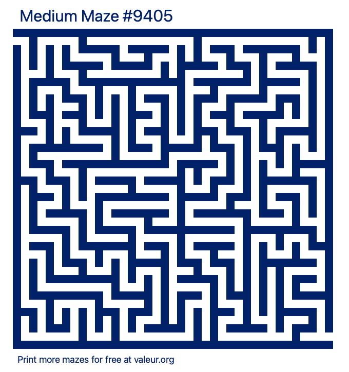 Free Printable Medium Maze number 9405