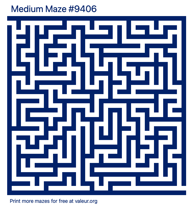 Free Printable Medium Maze number 9406