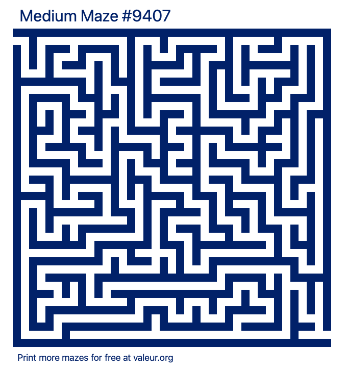Free Printable Medium Maze number 9407