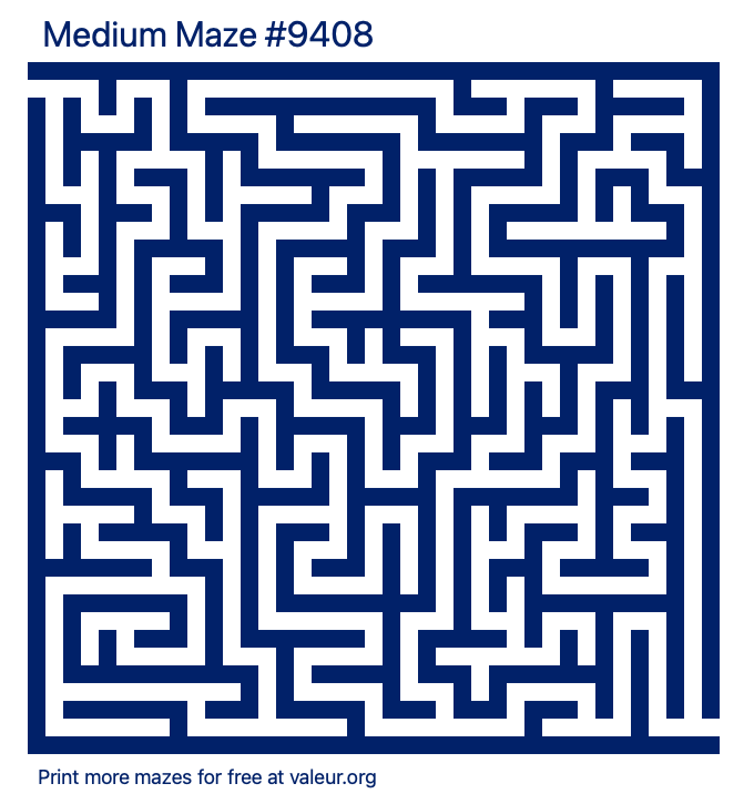 Free Printable Medium Maze number 9408