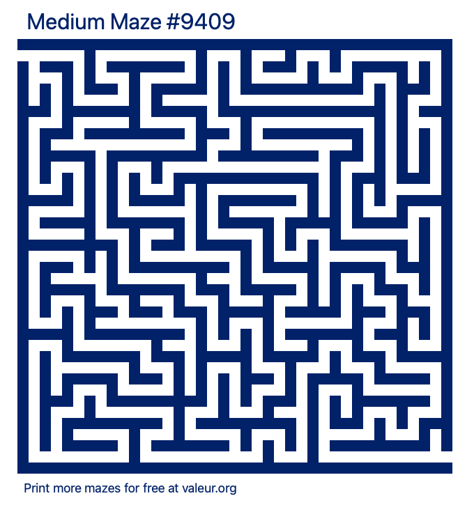 Free Printable Medium Maze number 9409
