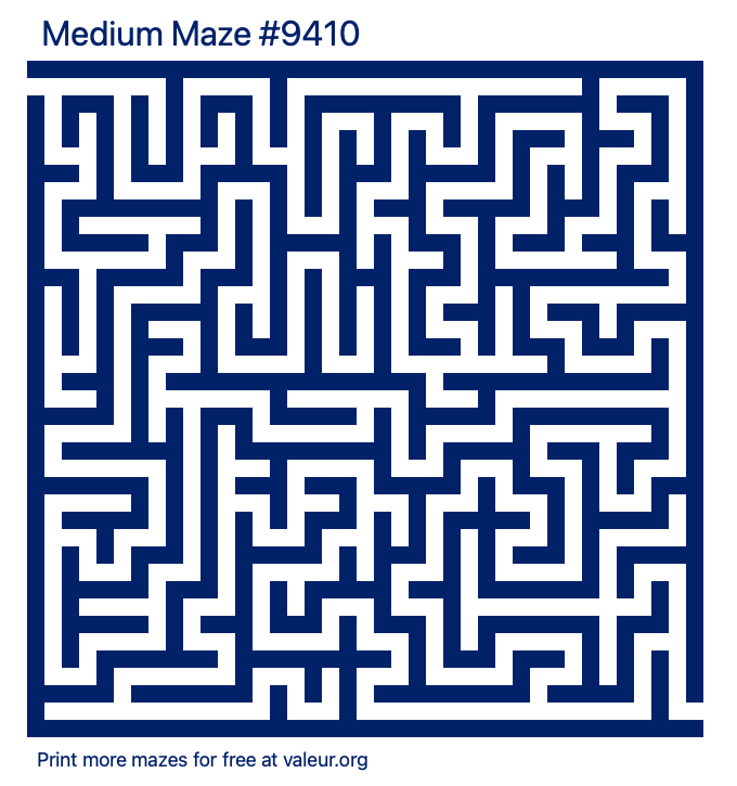 Free Printable Medium Maze number 9410