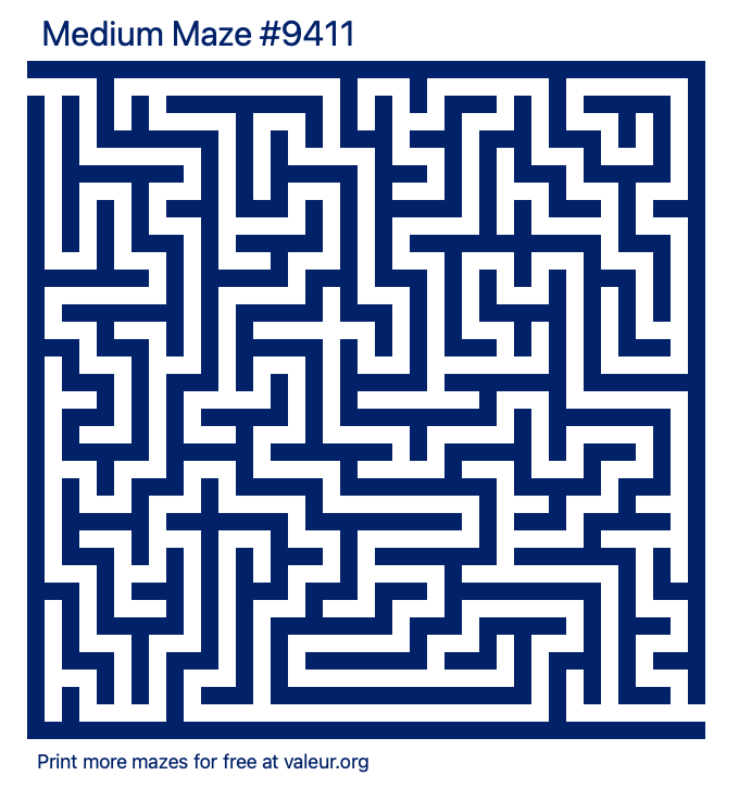 Free Printable Medium Maze number 9411