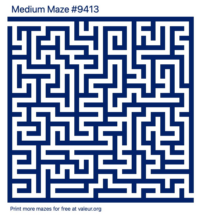 Free Printable Medium Maze number 9413