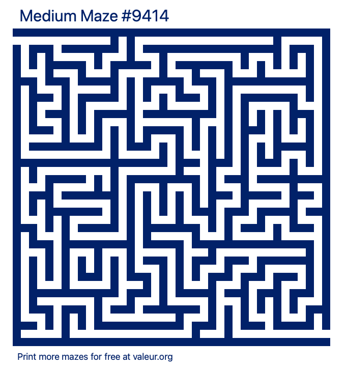 Free Printable Medium Maze number 9414