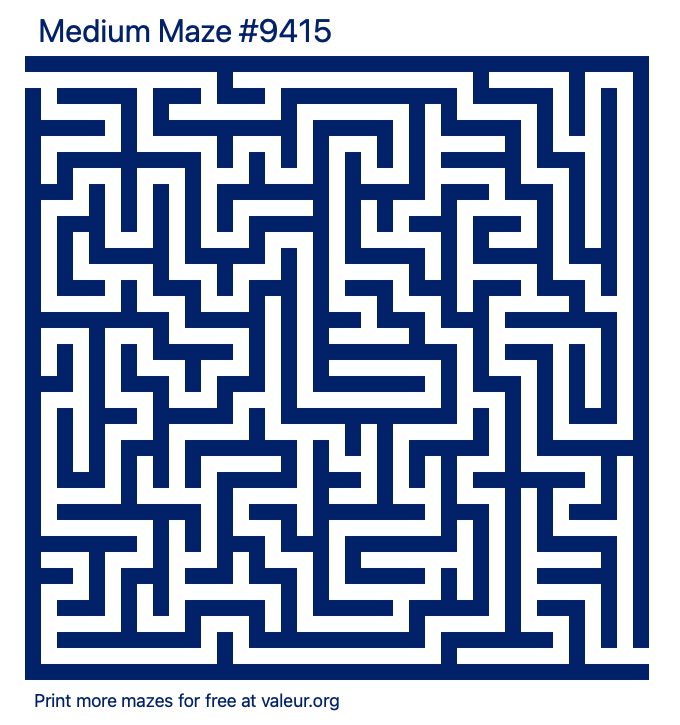 Free Printable Medium Maze number 9415