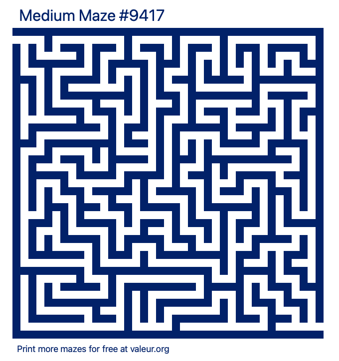Free Printable Medium Maze number 9417
