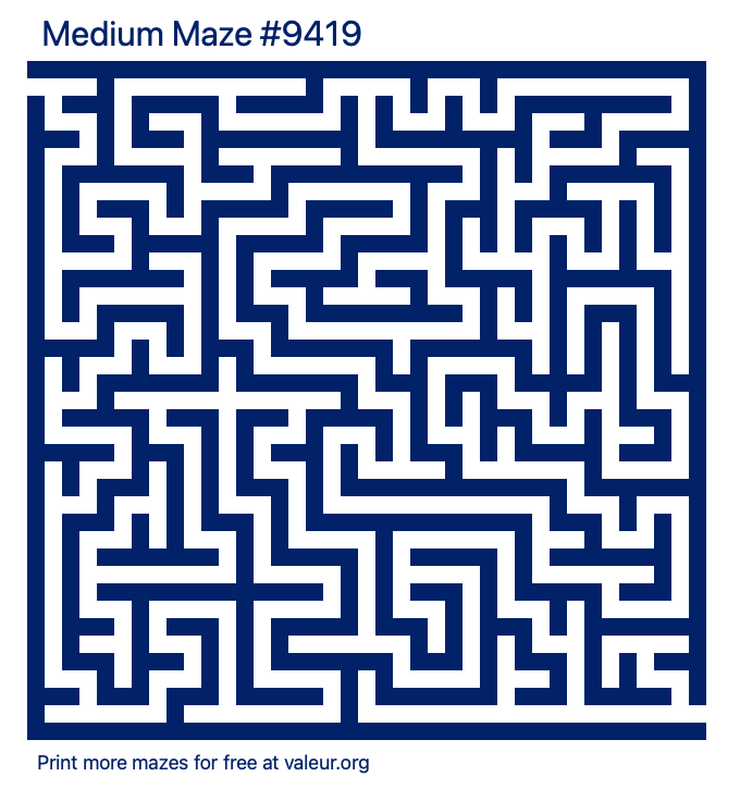 Free Printable Medium Maze number 9419