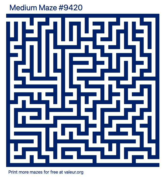 Free Printable Medium Maze number 9420