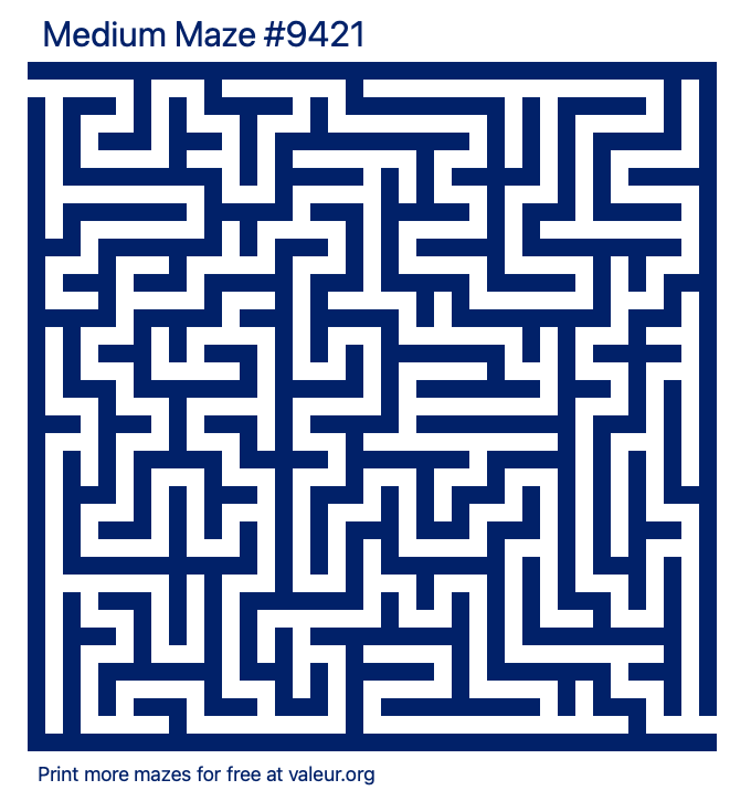 Free Printable Medium Maze number 9421