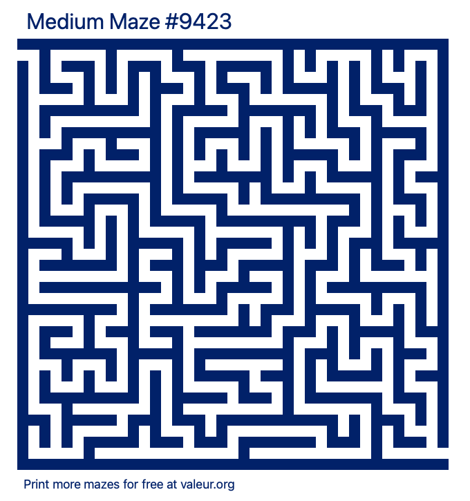 Free Printable Medium Maze number 9423