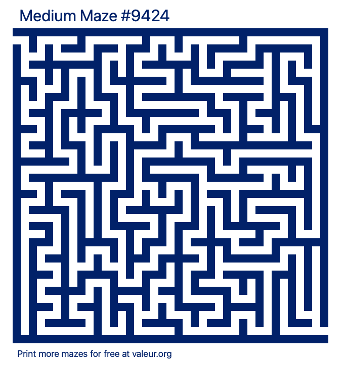 Free Printable Medium Maze number 9424
