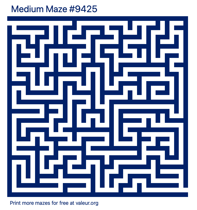 Free Printable Medium Maze number 9425