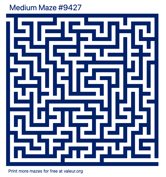 Free Printable Medium Maze number 9427