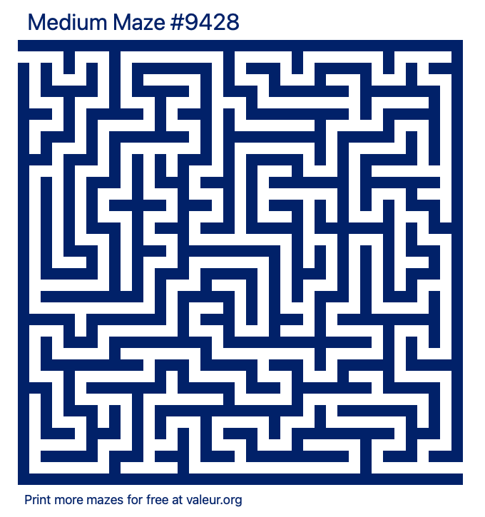 Free Printable Medium Maze number 9428