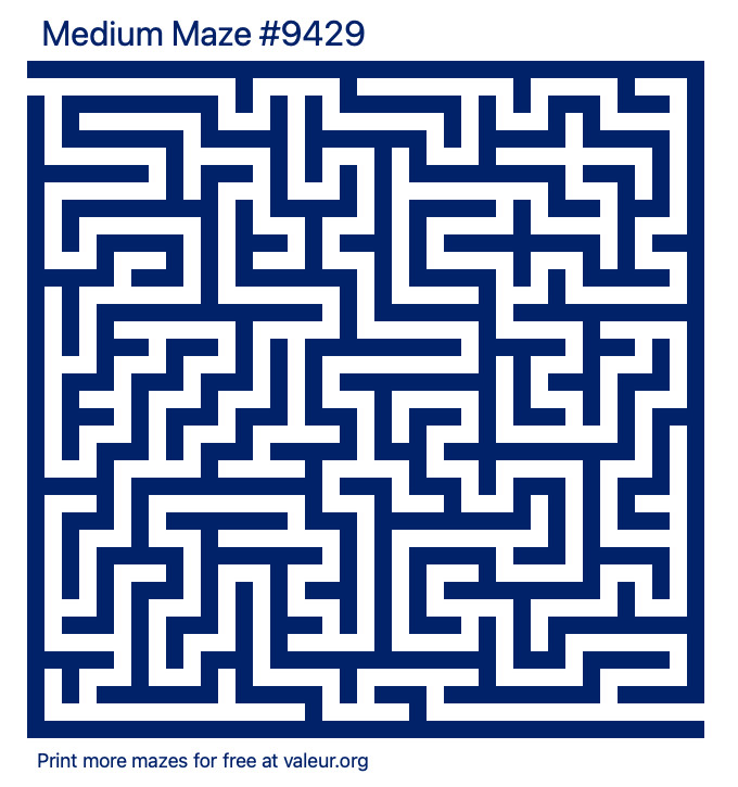 Free Printable Medium Maze number 9429