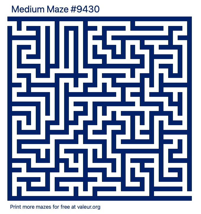 Free Printable Medium Maze number 9430