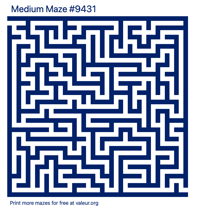 Free Printable Medium Maze number 9431