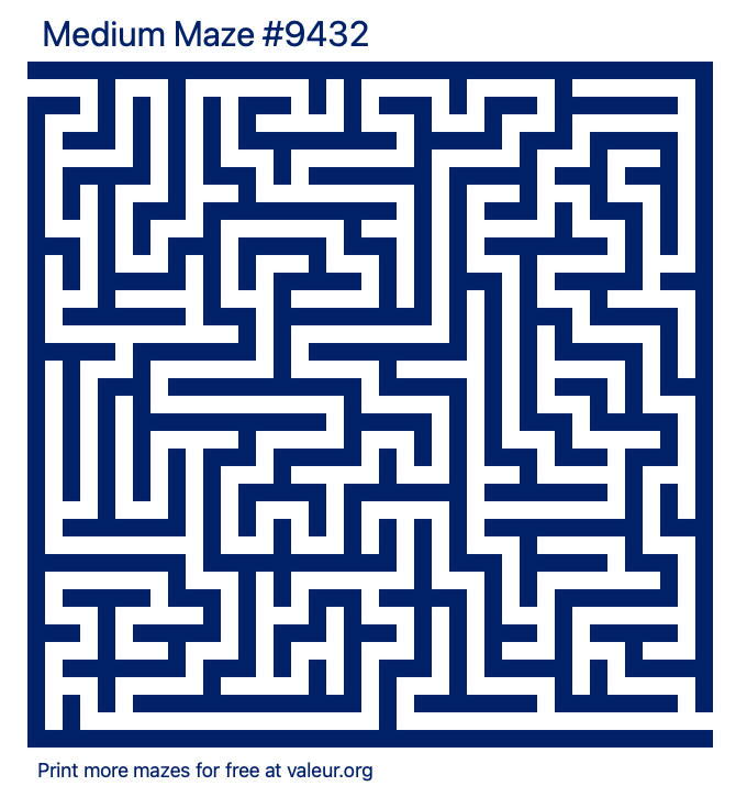 Free Printable Medium Maze number 9432