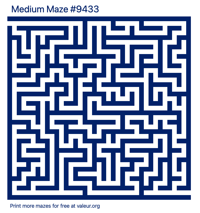 Free Printable Medium Maze number 9433
