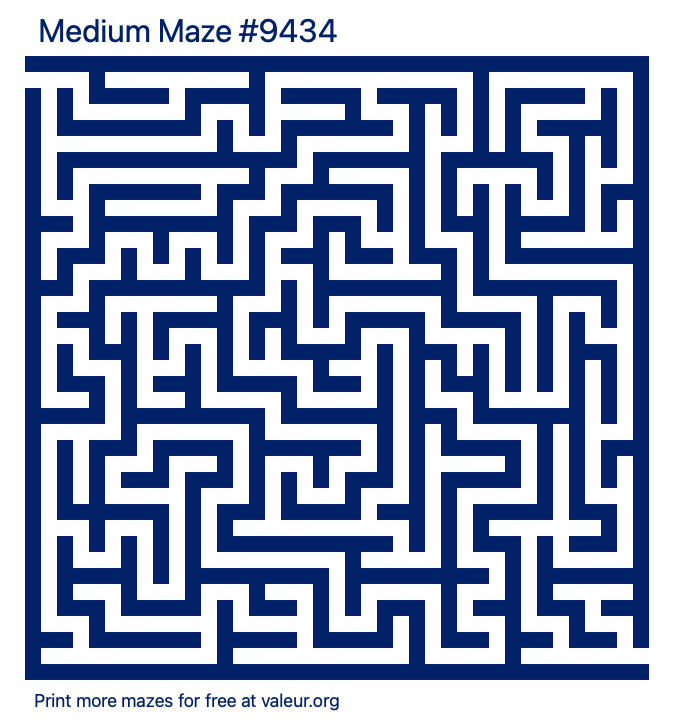 Free Printable Medium Maze number 9434