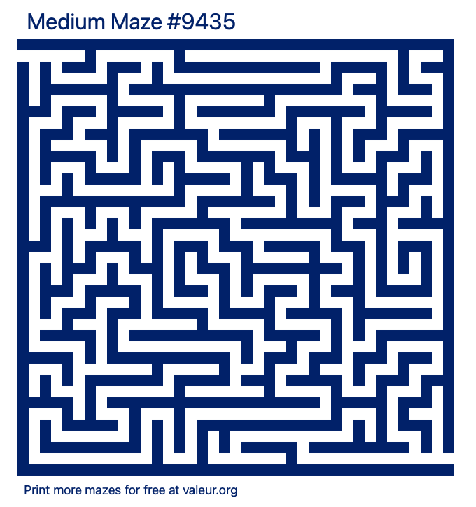 Free Printable Medium Maze number 9435