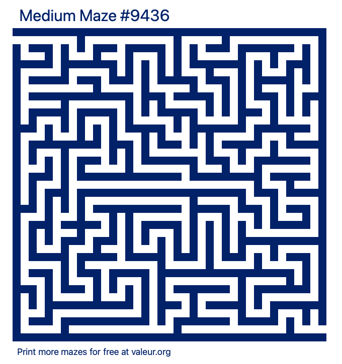 Free Printable Medium Maze number 9436