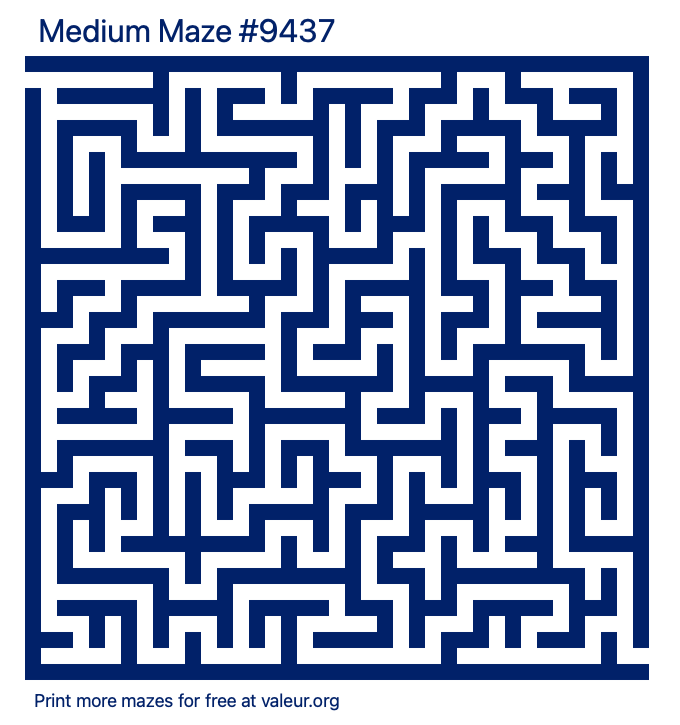 Free Printable Medium Maze number 9437