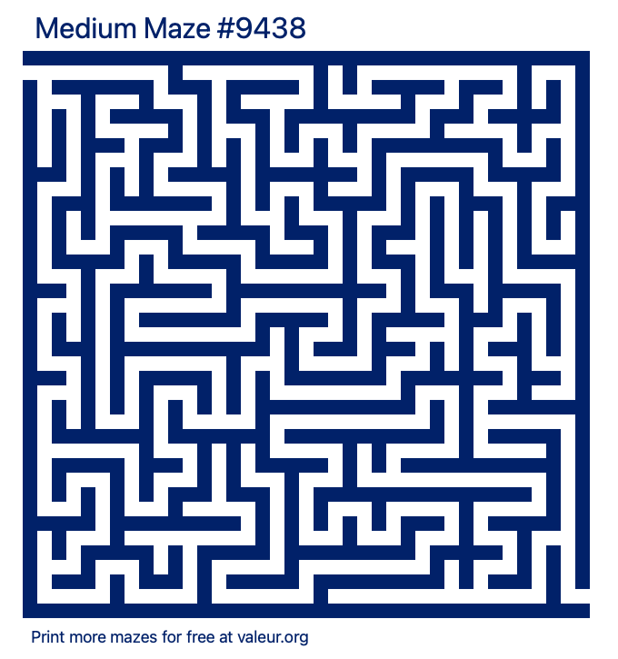 Free Printable Medium Maze number 9438