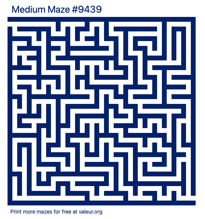 Free Printable Medium Maze number 9439