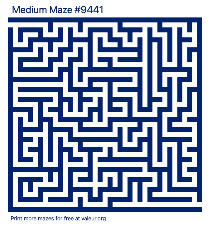 Free Printable Medium Maze number 9441